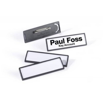 Ecuson cu ac, clip card 17X67 mm, 25 buc/cutie, Durable