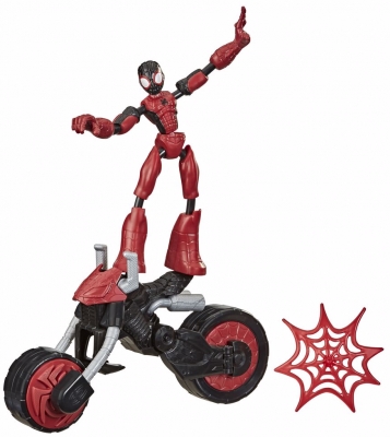 Figurina flexibila Spiderman cu motocicleta Hasbro