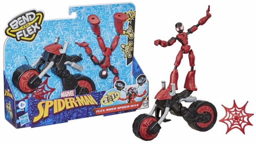 Figurina flexibila Spiderman cu motocicleta Hasbro