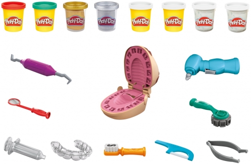 PLAY-DOH SET DENTISTUL CU ACCESORII SI DINTI COLORATI HASBRO