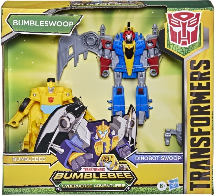 Figurine Bumblebee si Dinobot Swoop Transformers Cyberverse, 14 cm, Hasbro