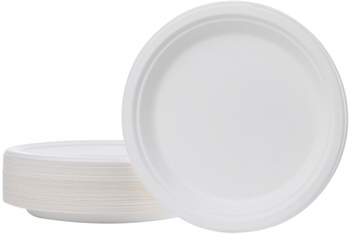 Farfurii biodegradabile rotunde albe 17 cm 125buc/set Biodeck