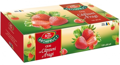 Ceai capsuni si fragi 100 plicuri/cutie Aromfruct Fares