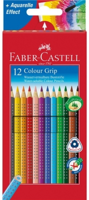 Creioane colorate 12 culori Grip 2001 cutie carton Faber-Castell