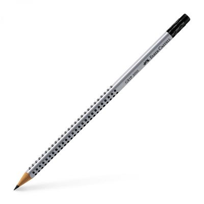 Creion grafit B cu guma Grip 2001 Faber-Castell