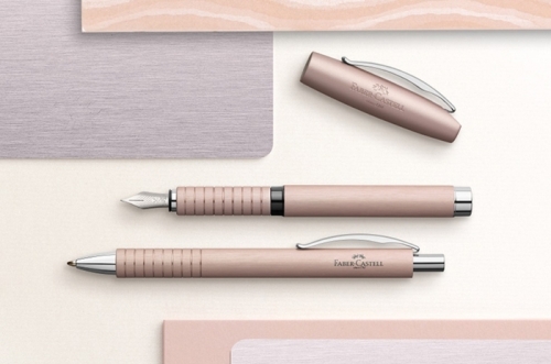 Stilou Essentio Aluminium Rose, penita M, Faber-Castell