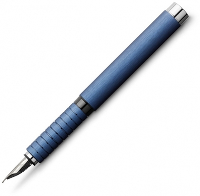 Stilou Essentio Aluminium Blue, penita F, Faber-Castell