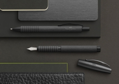 Stilou Essentio Aluminium Black, penita M, Faber-Castell