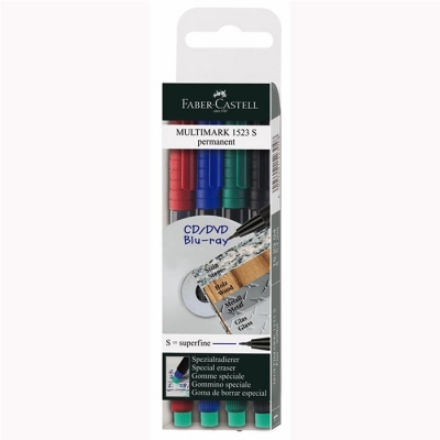 Marker Permanent S Multimark 4 culori/set Faber-Castell