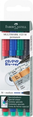 Marker Permanent M Multimark, 4 culori/set Faber-Castell
