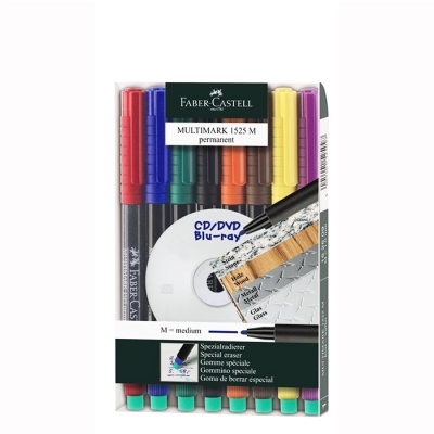 Marker Permanent M Multimark, 8 culori/set Faber-Castell