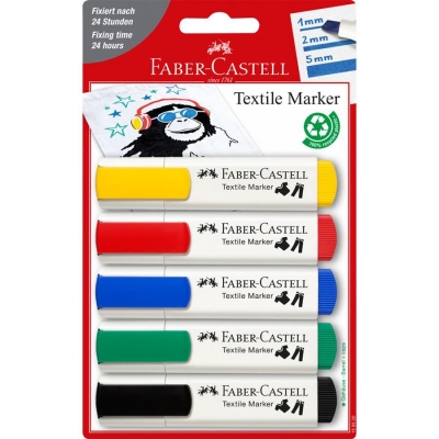 Marker Textil Standard 5 buc/set Faber-Castell