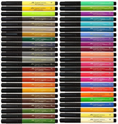 Marker caligrafic Pitt Artist Pen Cutie Studio 48 buc/set Faber-Castell