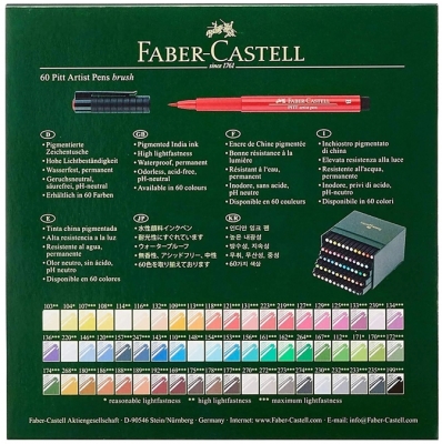 Marker caligrafic Pitt Artist Pen Cutie Studio 60 buc/set Faber-Castell