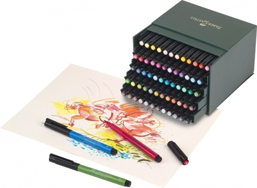 Marker caligrafic Pitt Artist Pen Cutie Studio 60 buc/set Faber-Castell