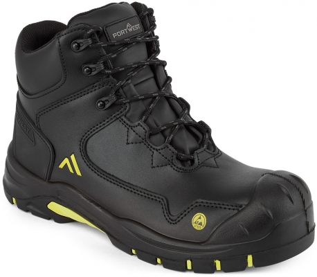 Bocanci de protectie Apex S3S ESD HRO SR SC FO, negru/galben, Portwest