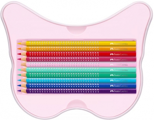 Set cadou 20 creioane colorate, Sparkle Butterfly, Faber-Castell