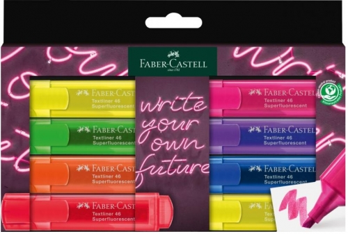 Textmarker Superfluorescent Gen Z, set 8, cutie carton, Faber-Castell