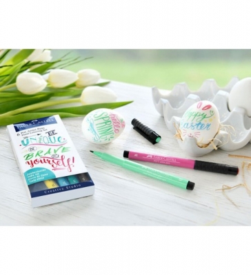 Marker caligrafic Pitt Artist Pen Pastel 6 buc/set Faber-Castell 