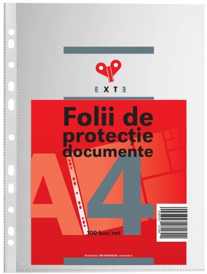 Folii protectie pentru documente A4 40 microni 100 buc/set Exte