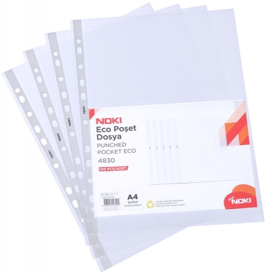 Folii protectie pentru documente ECO, A4, 40 microni, 100 buc/set Noki