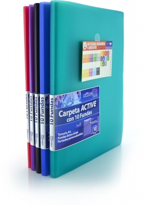 Mapa A4 Office box pentru prezentare, Active, 10 file, culori asortate