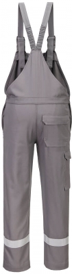 Pantaloni cu piptar de protectie FR rezistenta chimica, gri, Portwest