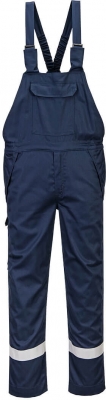 Pantaloni cu piptar de protectie FR rezistenta chimica, navy, Portwest