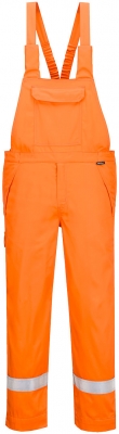 Pantaloni cu piptar de protectie FR rezistenta chimica, portocaliu, Portwest