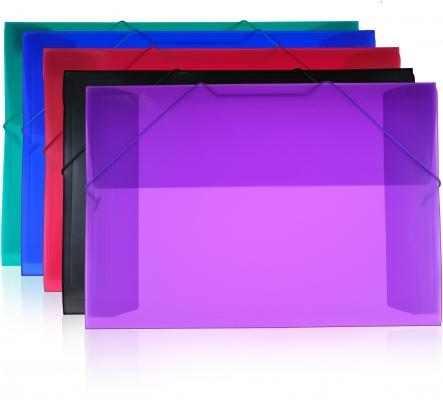 Mapa plastic Office box, A3+, prindere cu elastic, culori asortate