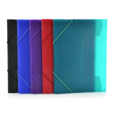 Mapa plastic Office box, A4+, prindere cu elastic, culori asortate