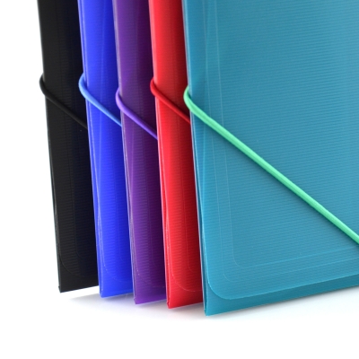 Mapa plastic Office box, A4+, prindere cu elastic, culori asortate