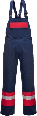 Salopeta cu pieptar ignifuga Bizflame Plus, Navy, Regular, Portwest 