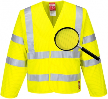 Jacheta Hi-Vis antistatica si ignifuga, galben, regular, Bizflame Essential, Portwest