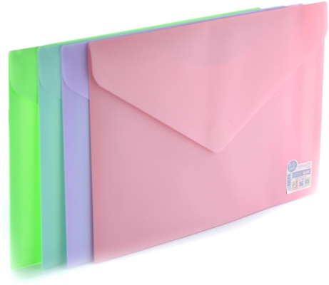 Mapa plastic Office box A4+, prindere tip arici, in V, culori pastel asortate