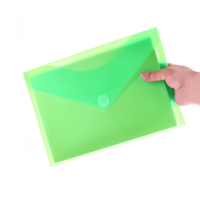 Mapa plastic Office box A4+, prindere tip arici, in V, verde
