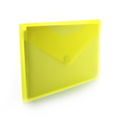 Mapa plastic Office box A4+, prindere tip arici, in V, galben