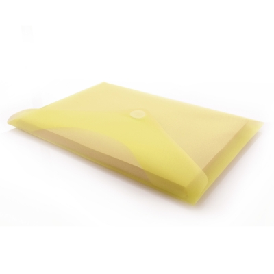 Mapa plastic Office box A4+, prindere tip arici, in V, galben