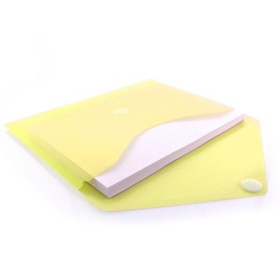 Mapa plastic Office box A4+, prindere tip arici, in V, galben