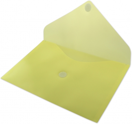 Mapa plastic Office box A4+, prindere tip arici, in V, galben