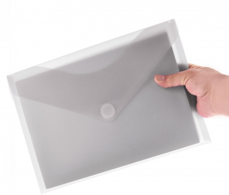 Mapa plastic Office box A4+, prindere tip arici, in V, transparent