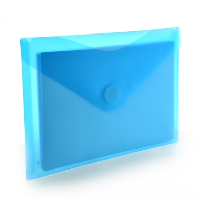 Mapa plastic Office box A5, prindere tip arici, in V, albastru