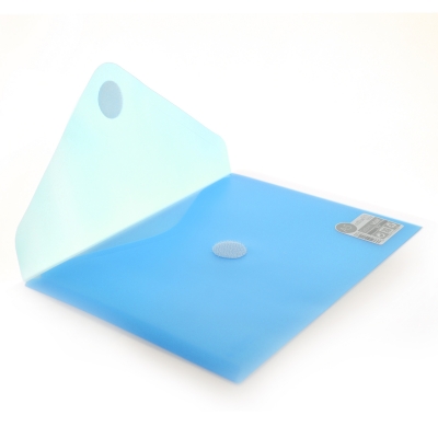 Mapa plastic Office box A5, prindere tip arici, in V, albastru