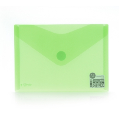 Mapa plastic Office box A5, prindere tip arici, in V, verde