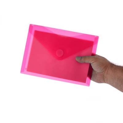 Mapa plastic Office box A5, prindere tip arici, in V, rosu