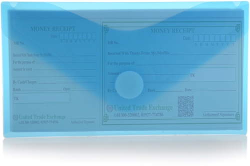 Plic DL plastic Office box, prindere tip arici, in V, albastru