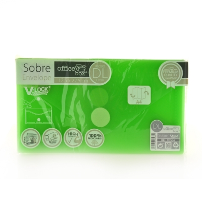 Plic Dl plastic Office box, prindere tip arici, in V, verde
