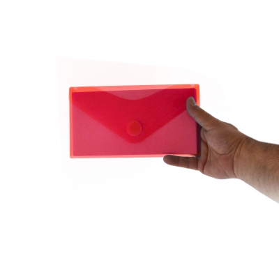 Plic Dl plastic Office box, prindere tip arici, in V, rosu