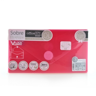 Plic Dl plastic Office box, prindere tip arici, in V, rosu