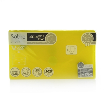Plic Dl plastic Office box, prindere tip arici, in V, galben